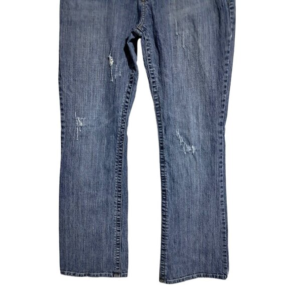Y2K Maurices Morgan Distressed Bootcut Jeans Womens Size 11/12 Regular Blue Deni - Picture 6 of 11